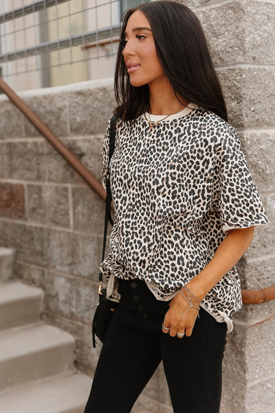 Ampersand Ave. Leopard Oversized Boyfriend Tee