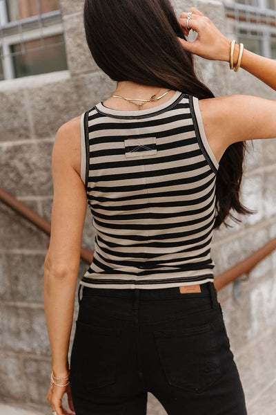 Ampersand Ave. Tan Stripe Tank