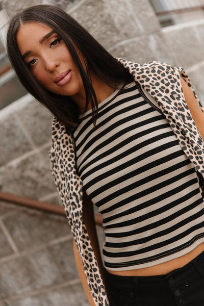 Ampersand Ave. Tan Stripe Tank