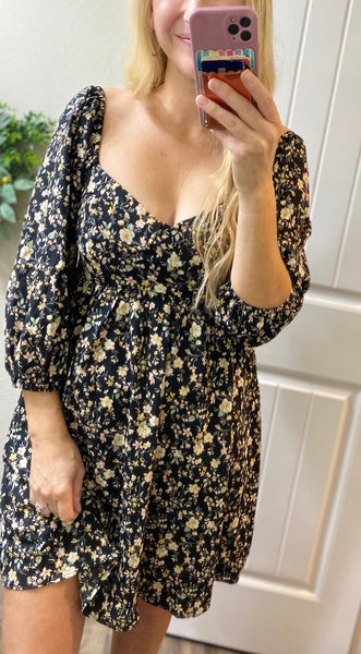 Floral Wide Neck Dress