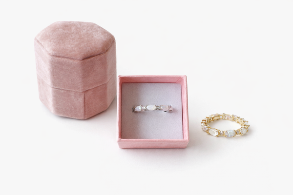 Elodie Opal Eternity Band- Silver