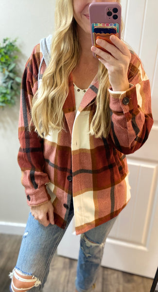 Hooded Shacket Flannel