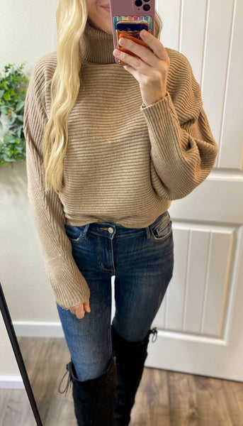 Viscose Dolman Sleeve Turtleneck Sweater