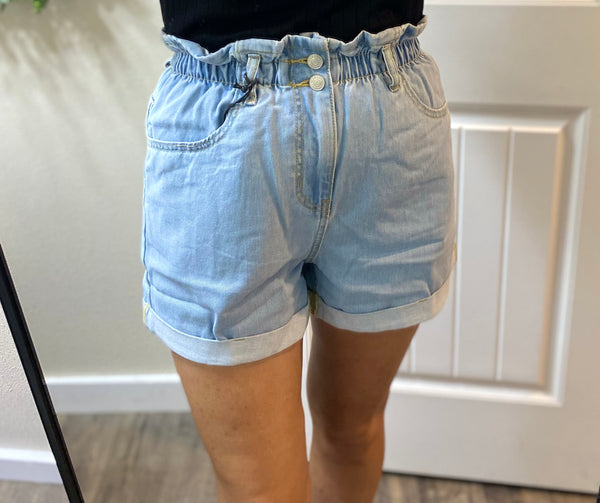 Paperbag Elastic Waist Shorts