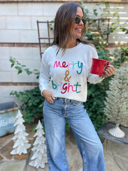 Ready to ship!  Merry and Bright Tinsel Sweater