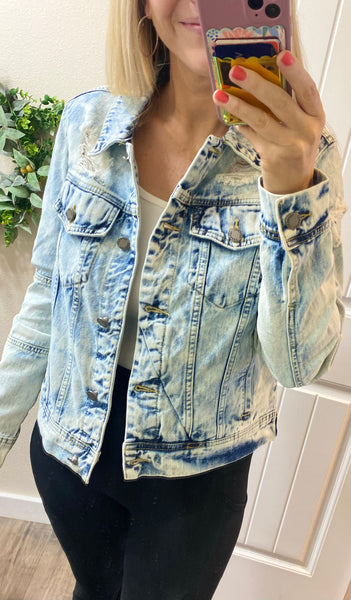 Vervet Distressed Denim Jacket