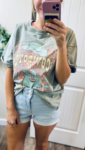Mineral Wash Cowboys & Country Music Graphic Tee