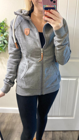 Dark Heather Grey Full Zip Hoodie