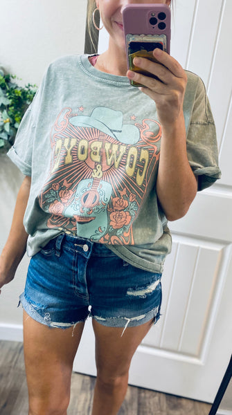 Mineral Wash Cowboys & Country Music Graphic Tee