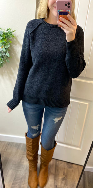 Chenille Exposed Seam Sweater