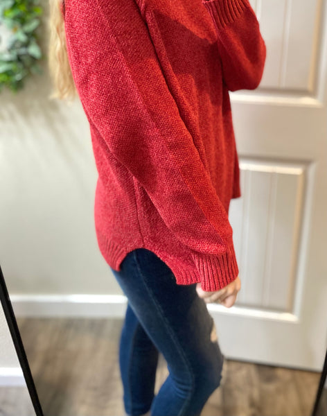 Chenille Exposed Seam Sweater