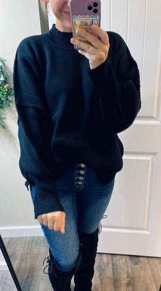 Oversized Side Slit Sweater