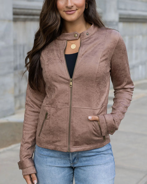 Taupe Racer Jacket