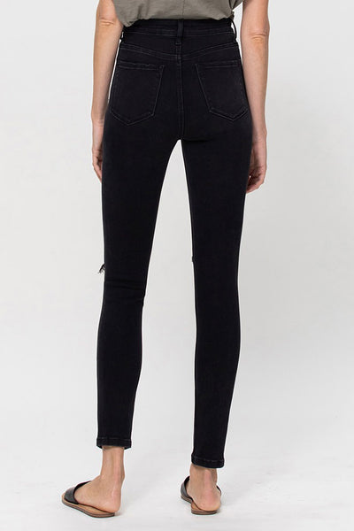 Vervet Black Soft Distressed Knee Denim