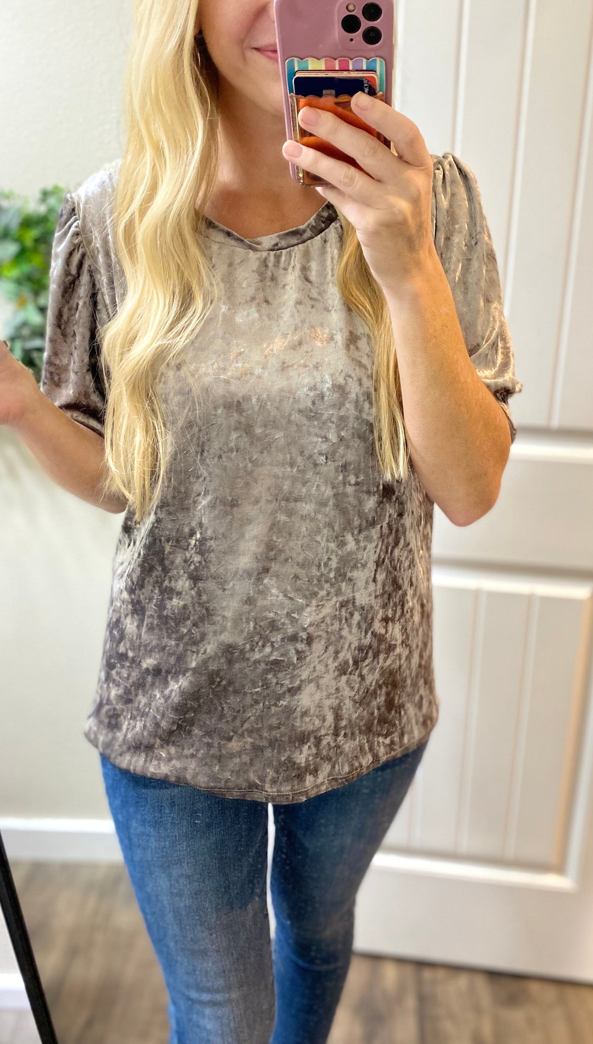 Velvet Short Sleeve Top