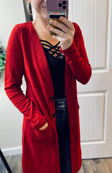 Long Button Cardigans