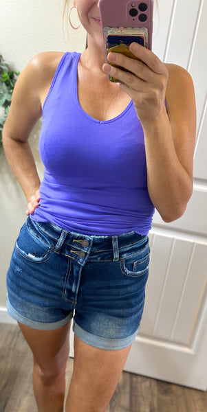 Double Button Cuffed Shorts