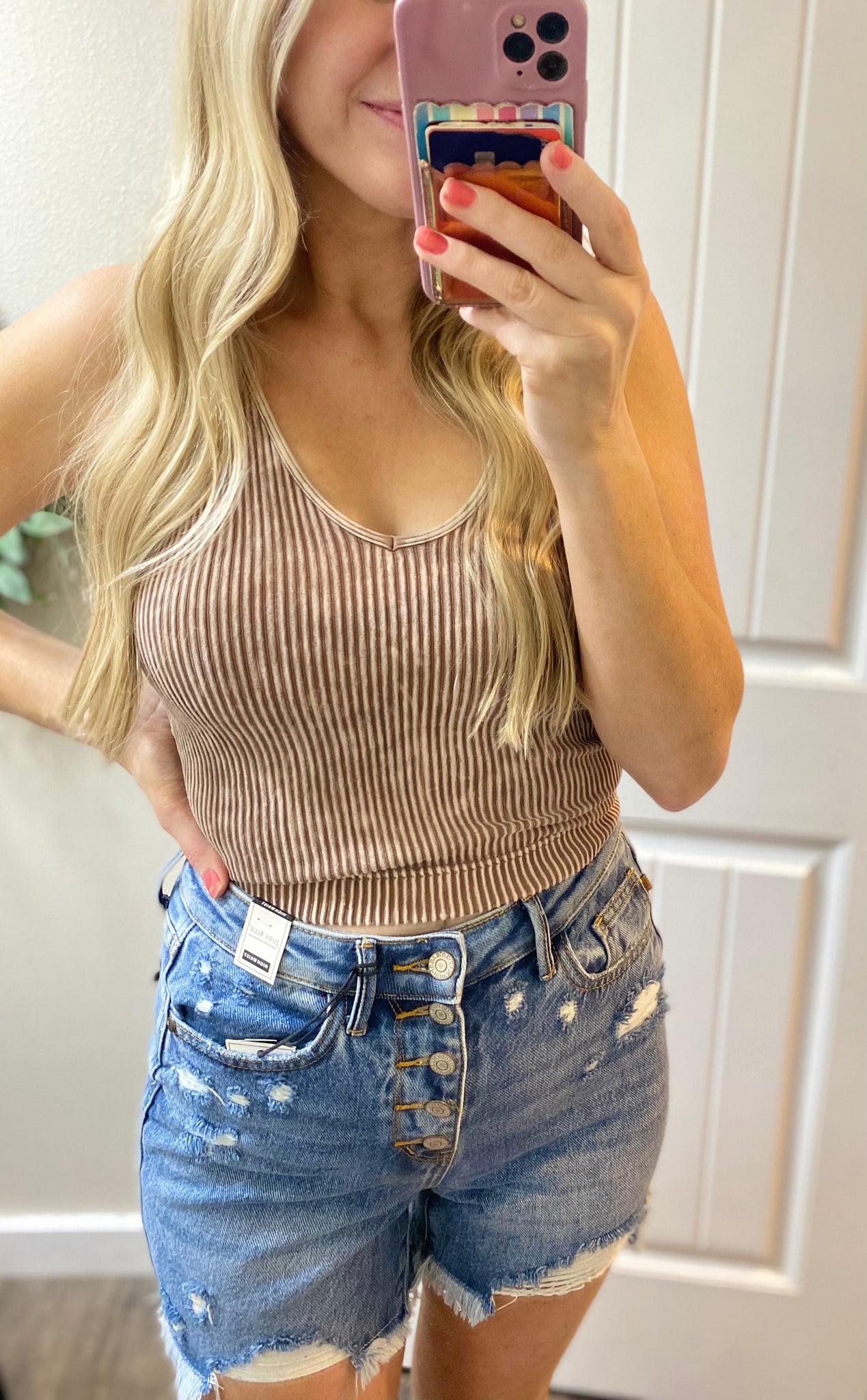 Crop Ribbed Bra Padded Tank