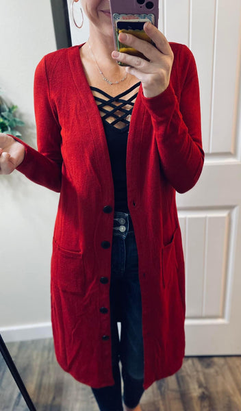 Long Button Cardigans