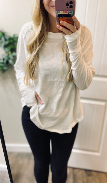 Cotton Raglan Sleeve Thumbhole Top