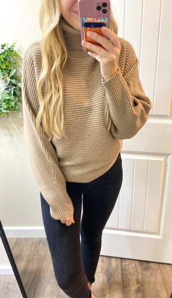 Viscose Dolman Sleeve Turtleneck Sweater