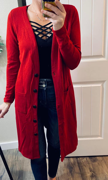 Long Button Cardigans