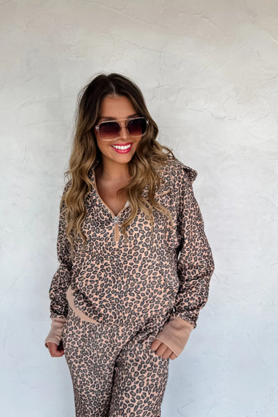 PREORDER: Floral & Cheetah Easy Does it Pullover Hoodie