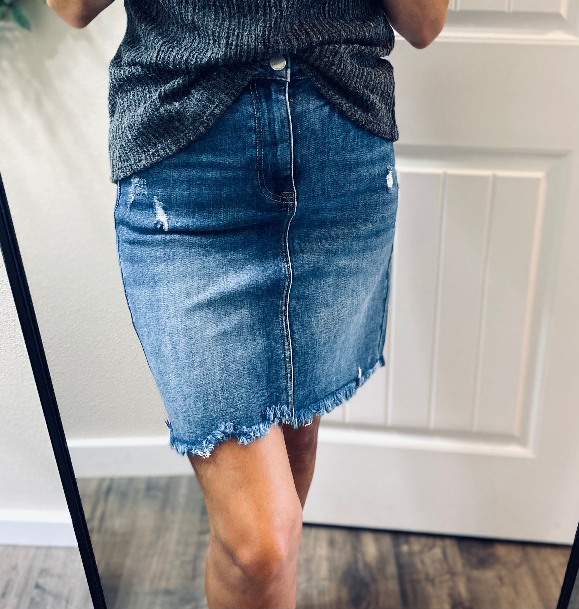 Risen Denim Skirt