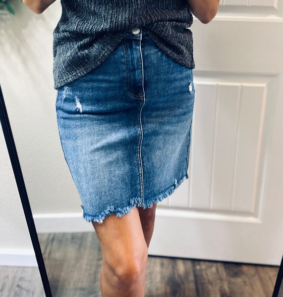 Risen Denim Skirt