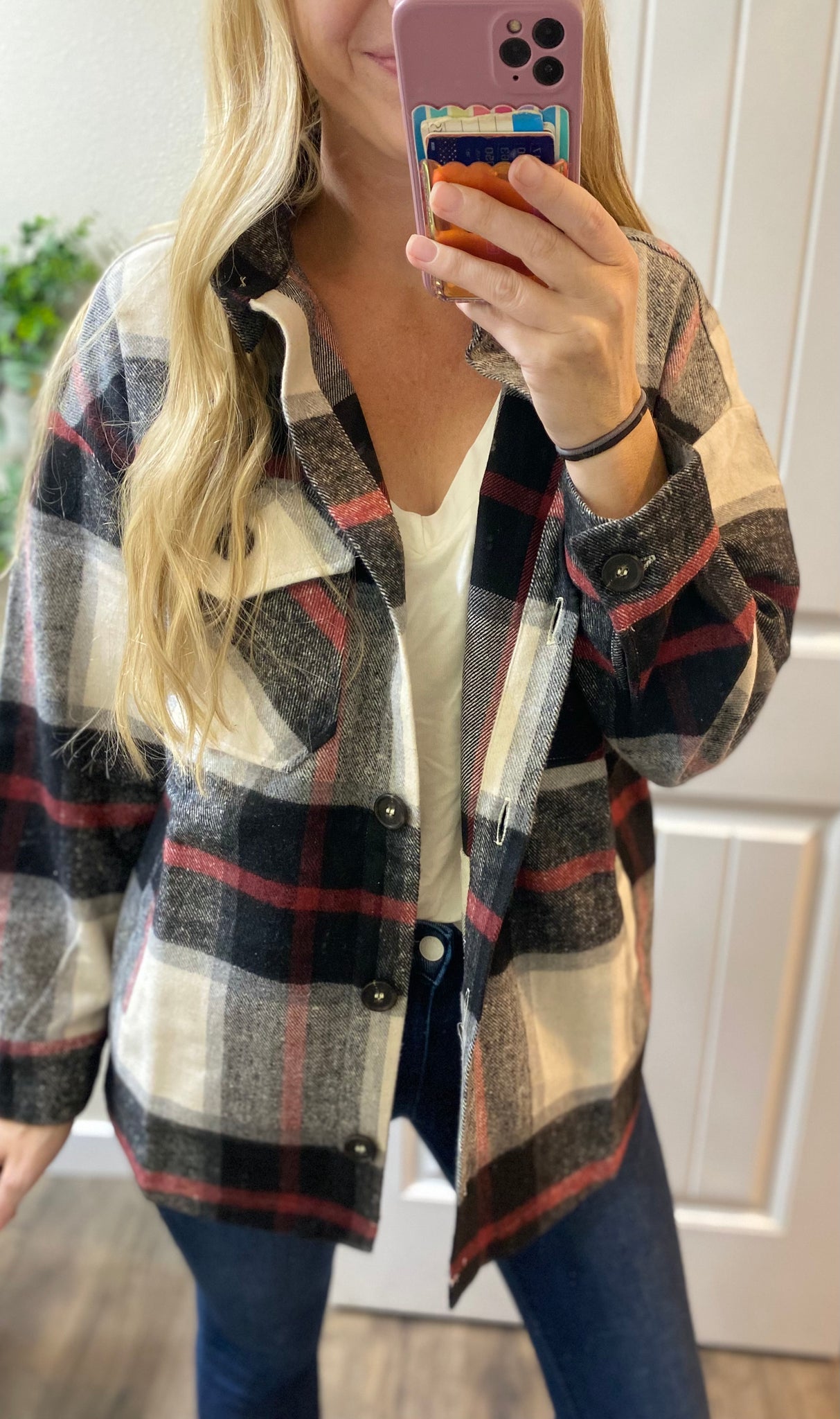 Black/Red Shacket