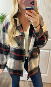 Black/Red Shacket