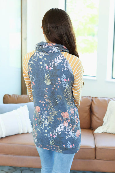 Fall Floral Cowl Zip Pullovers