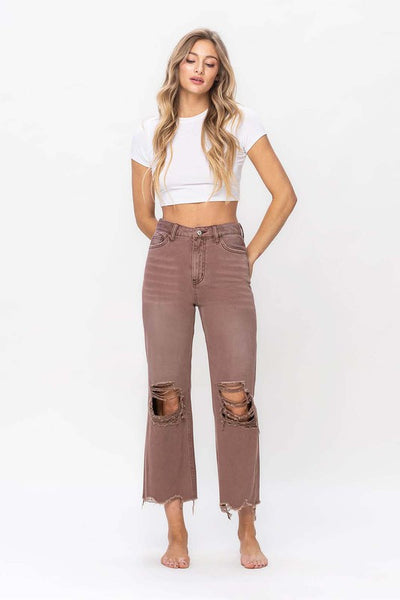 Vervet Crop Distressed Denim