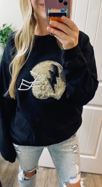 Preorder Sequin Football Helmet Sweatshirt