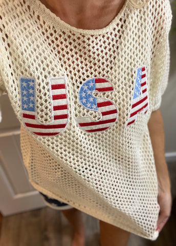 USA Knit Cover Up