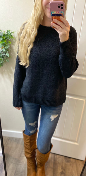 Chenille Exposed Seam Sweater