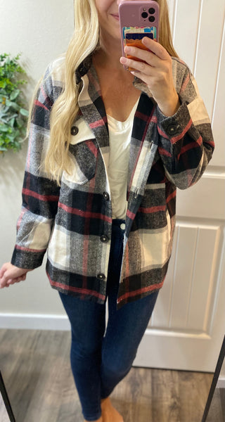 Black/Red Shacket