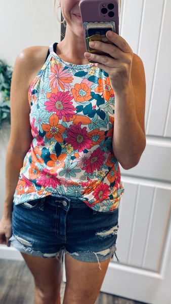 Festival Season Floral Halter Tank