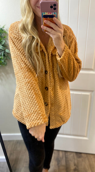 Fleece Sweater Button Cardigan