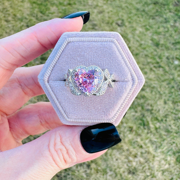 Alexa Pink Heart Ring