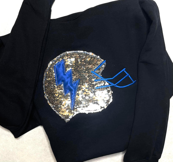 Preorder Sequin Football Helmet Sweatshirt