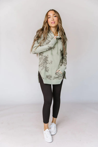 Sage Floral Side Slit Ampersand Ave