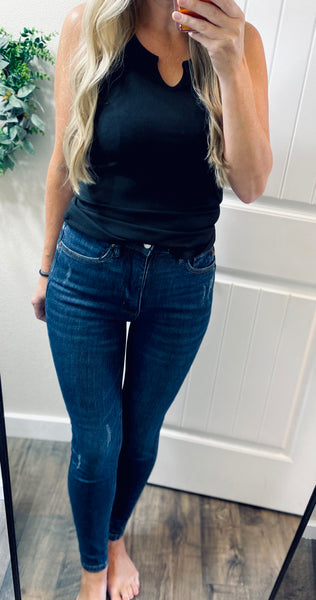 Judy Blue Darkwash Non-Distress Tummy Control Denim