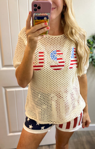 USA Knit Cover Up