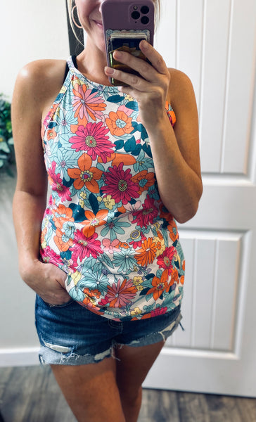 Festival Season Floral Halter Tank