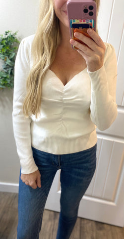 Ivory Sweetheart Sweater Top