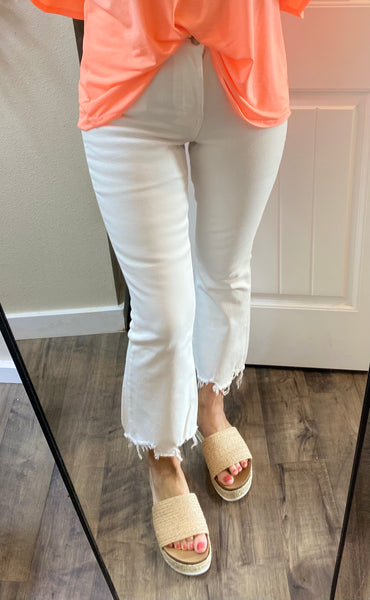 Vervet White Fray Crop Denim