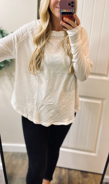 Cotton Raglan Sleeve Thumbhole Top