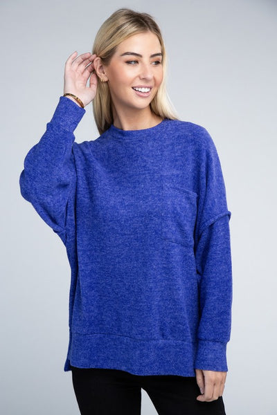 Brushed Melange Drop Shoulder Sweater