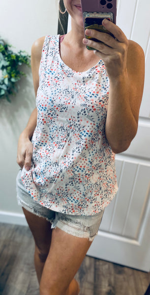 Floral Cutout Tank
